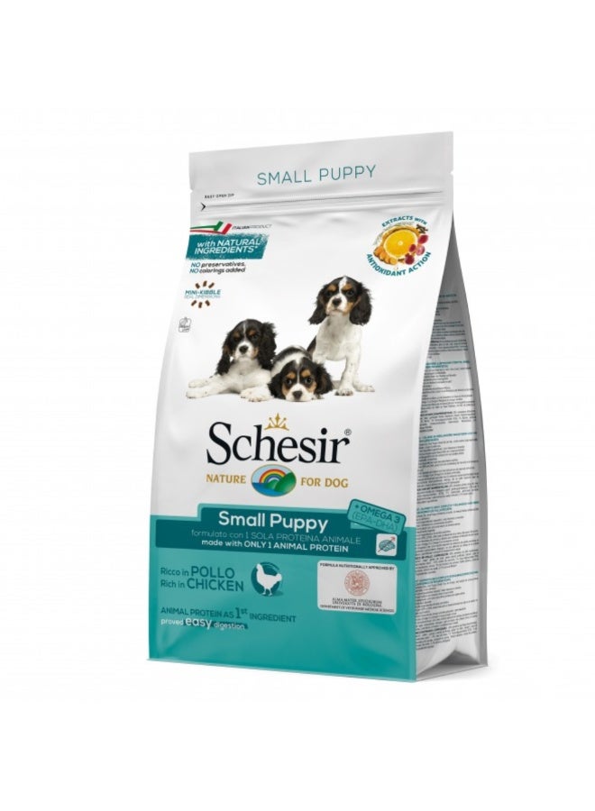 Schesir Small Puppy Dry Dog Food Chicken 2Kg | Single Protein Complete Puppy Nutrition with DHA & EPA for Brain, Vision & Healthy Growth